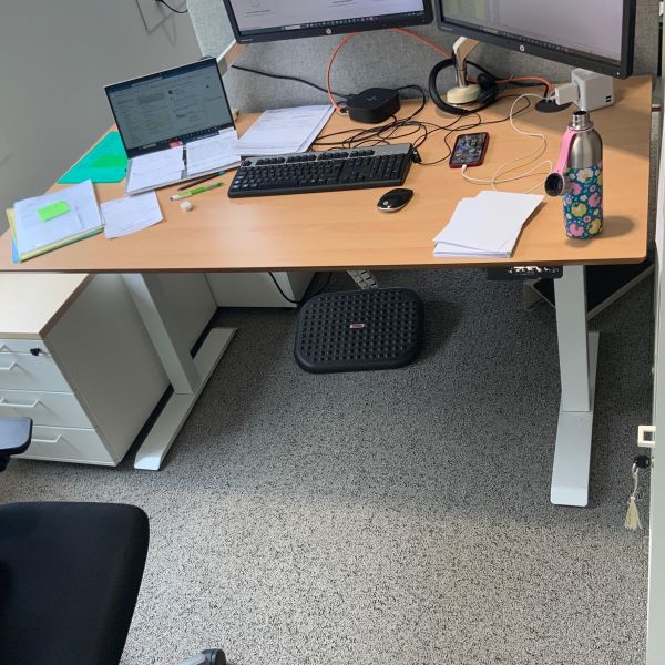 Bureau bois / metal bois / gris