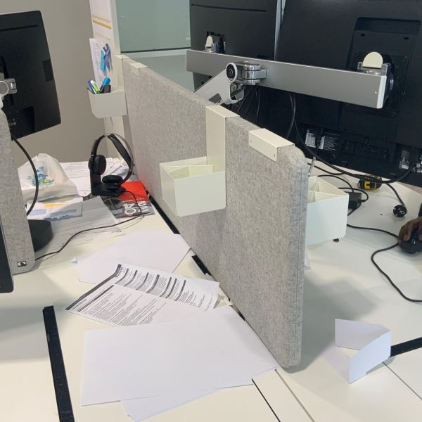 Cloisonette tissu gris