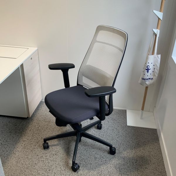 Fauteuil de travail tensa next plastique / tissus gris / blanc