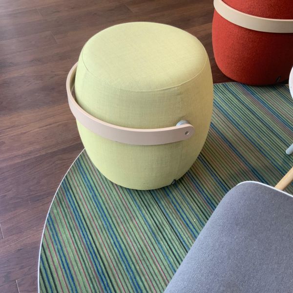 Pouf carry on tissu / bois multicolore