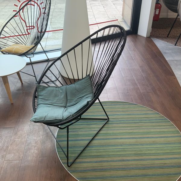 Fauteuil detente acapulco tissu / plastique noir