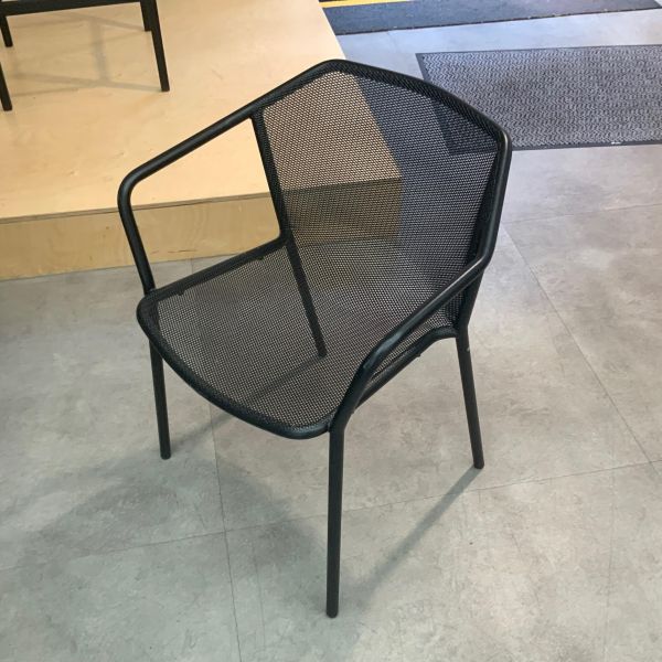 Chaise cafeteria silvera metal noir