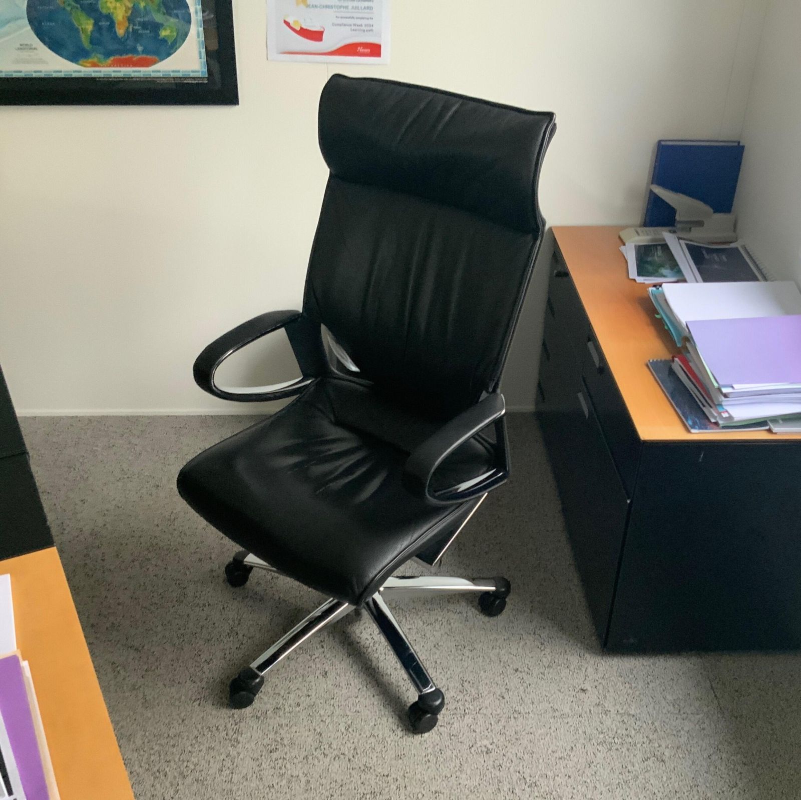 Fauteuil de travail tissu / metal noir