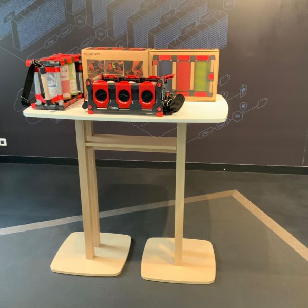 Table haute bois bois/blanc