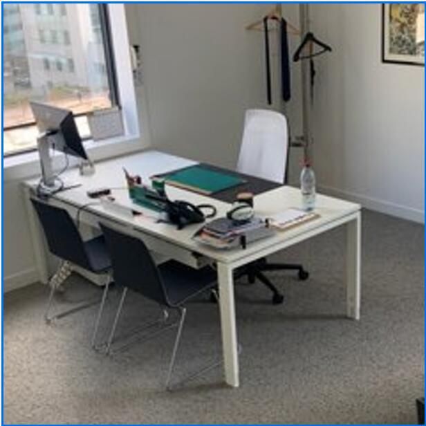 Bureau bois / metal blanc