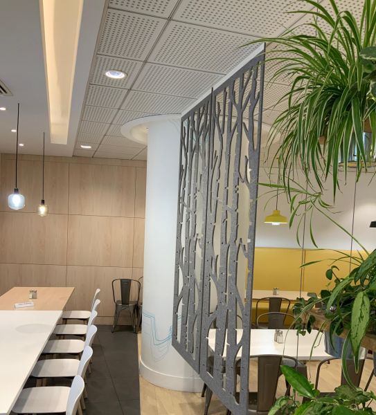 Panneau de separation tissus gris