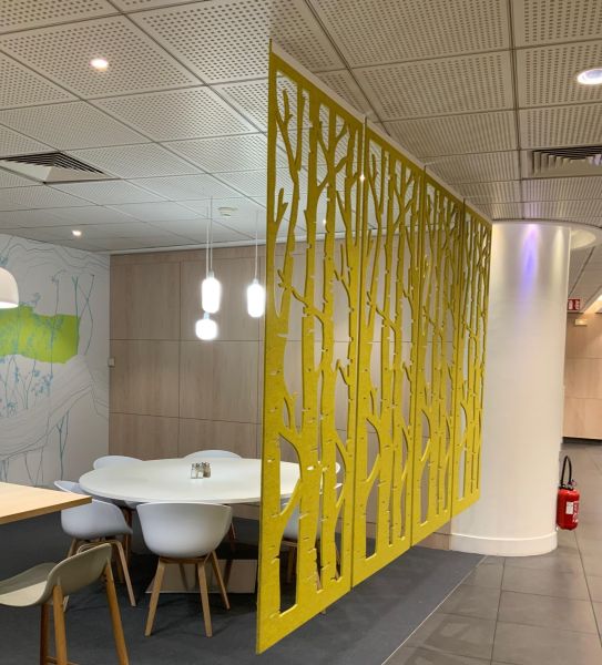 Panneau de separation tissus vert